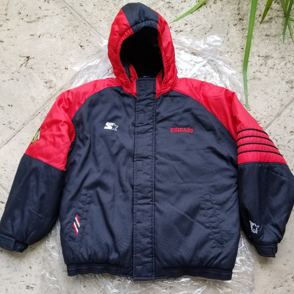 Vintage Starter Chicago Blackhawks Hooded Full Zip Coat